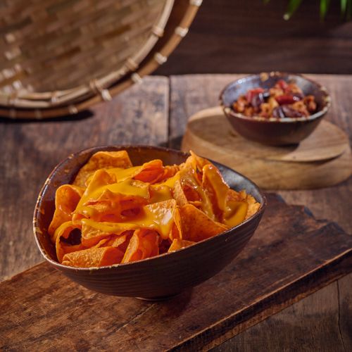 Devilish Cheese Poky Nachos.