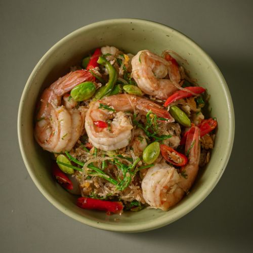 Stir Fried Bitter Green Beans With Glass Noodles.