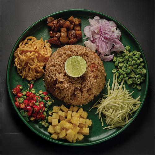 Thai Southern Rice With Sweet Pork, Chili, Mix Green Herbs