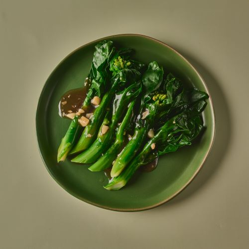 Stir fried Hongkong kale with oyster sauce.